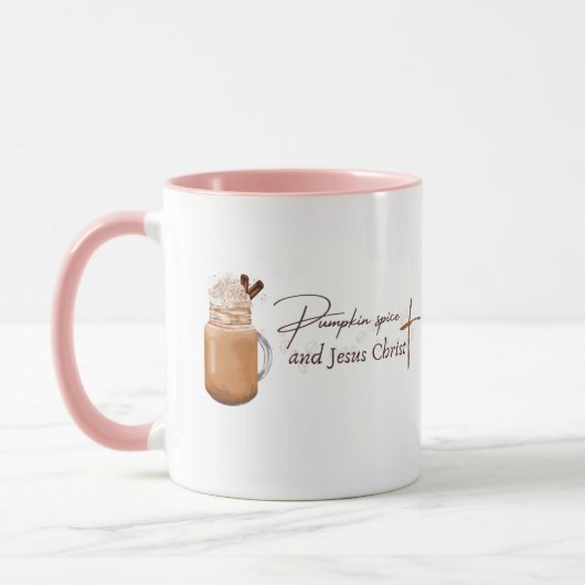 Pumpkin Spice and Jesus Christ (Pink version) Tasse (Links)