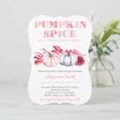 Pumpkin Spice Baby Dusche lädt ein für ein Mädchen Einladung (Stehend Vorderseite)