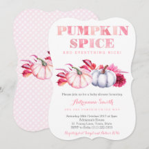 Pumpkin Spice Baby Dusche lädt ein für ein Mädchen