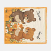 Pumpkin Spice Bear Fleece Blanket (Vorderseite (Horizontal))