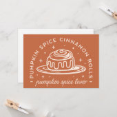 Pumpkin Spice Cinnamon Rolls Karte (Vorderseite/Rückseite Beispiel)