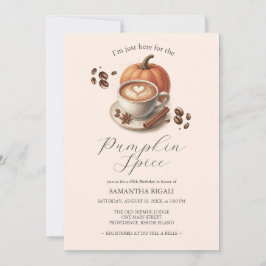Pumpkin Spice Coffee 60th Birthday Invites Einladung