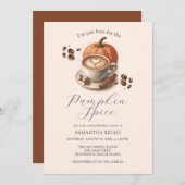 Pumpkin Spice Coffee 60th Birthday Invites Einladung (Vorne/Hinten)