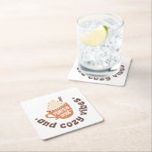 Pumpkin Spice & Cozy Vibes – Cute PSL Latte Fall Rechteckiger Pappuntersetzer (Vor Ort)