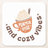 Pumpkin Spice & Cozy Vibes – Cute PSL Latte Fall Rechteckiger Pappuntersetzer (Vorderseite)