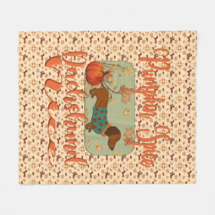 Pumpkin Spice Dackel Nice Fleecedecke