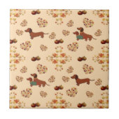 Pumpkin Spice Dackel Nice Fliese (Vorderseite)