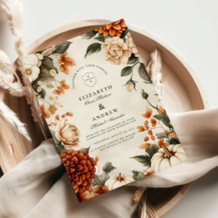 Pumpkin Spice Elegance Wedding Einladung