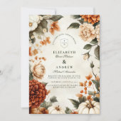 Pumpkin Spice Elegance Wedding Einladung (Vorderseite)