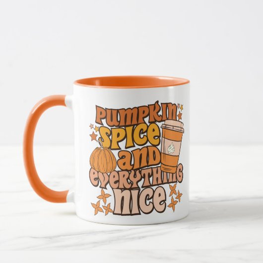 "Pumpkin Spice & Everything Nice" Herbstsaison Tasse (Links)