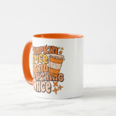 "Pumpkin Spice & Everything Nice" Herbstsaison Tasse (Vorderseite Links)