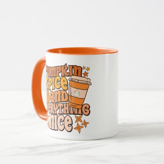 "Pumpkin Spice & Everything Nice" Herbstsaison Tasse (Vorderseite Links)