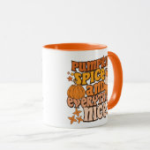 "Pumpkin Spice & Everything Nice" Herbstsaison Tasse (VorderseiteRechts)