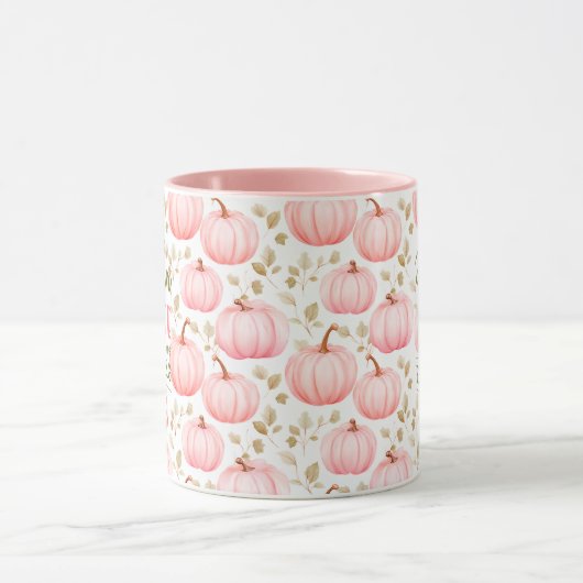 Pumpkin Spice Everything Nice Pink Pattern Fall Tasse (Zentrum)