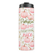 Pumpkin Spice Everything Nice Pink Pattern Fall Thermosbecher (Vorderseite)