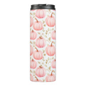 Pumpkin Spice Everything Nice Pink Pattern Fall Thermosbecher (Rückseite)