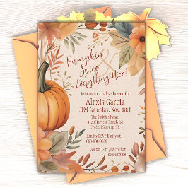 Pumpkin Spice Fall Baby Dusche Boho Orange Floral Einladung