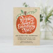 Pumpkin Spice Fall Party Einladung (Stehend Vorderseite)