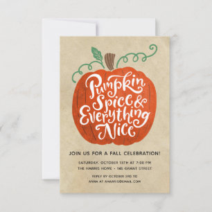 Pumpkin Spice Fall Party Einladung