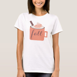 Pumpkin Spice Fall Tasse Whip Cream Cinnamon T-Shirt