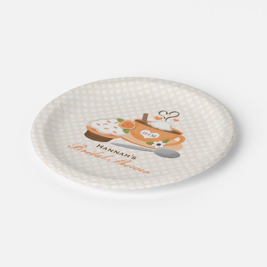 Pumpkin Spice Fall Themed Brautparty Pappteller (Schrägansicht)