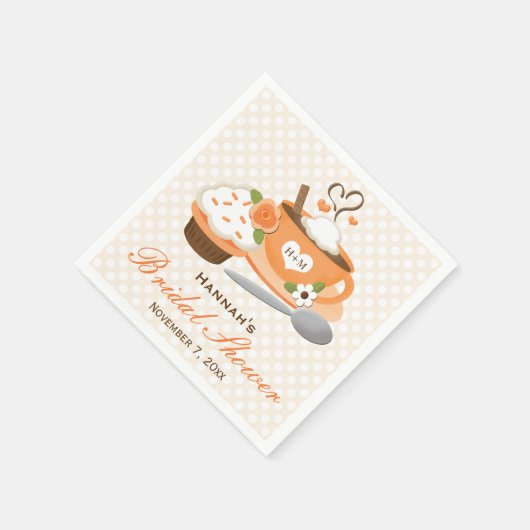 Pumpkin Spice Fall Themed Brautparty Serviette (Ecke)