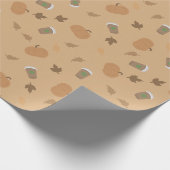 Pumpkin Spice Fall Wrapping Papier Muster Geschenkpapier (Ecke)