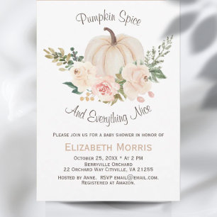 Pumpkin Spice Floral Baby Dusche Einladung