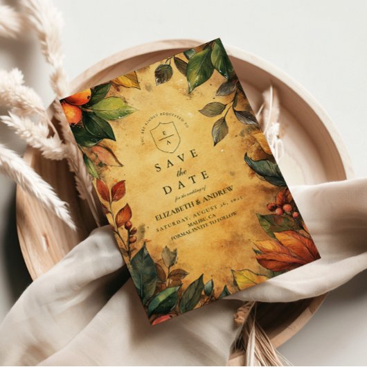 Pumpkin Spice Floral Wedding Save The Date