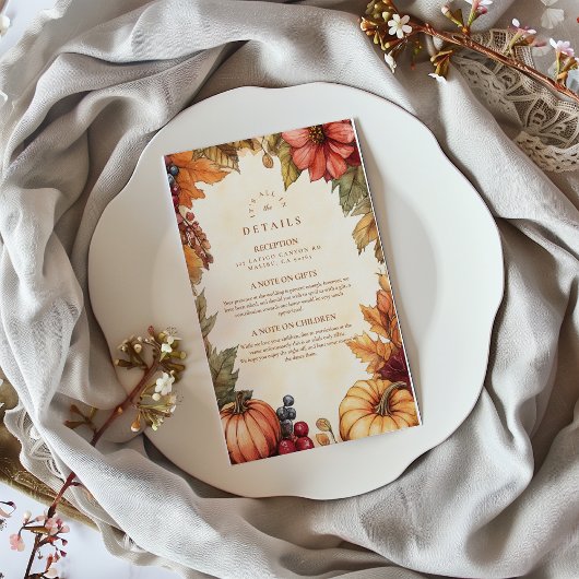 Pumpkin Spice Florals Wedding Begleitkarte