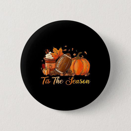 Pumpkin Spice Football Dies ist die Saison Fall Th Button (Vorderseite)