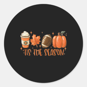 Pumpkin Spice Footbyll Dies ist die Jahreszeit Fal Runder Aufkleber
