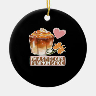 Pumpkin Spice Girl Fall Latte Sticker Keramik Ornament