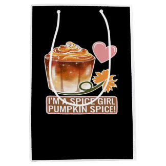 Pumpkin Spice Girl Fall Latte Sticker Mittlere Geschenktüte
