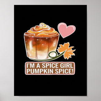 Pumpkin Spice Girl Fall Latte Sticker Poster