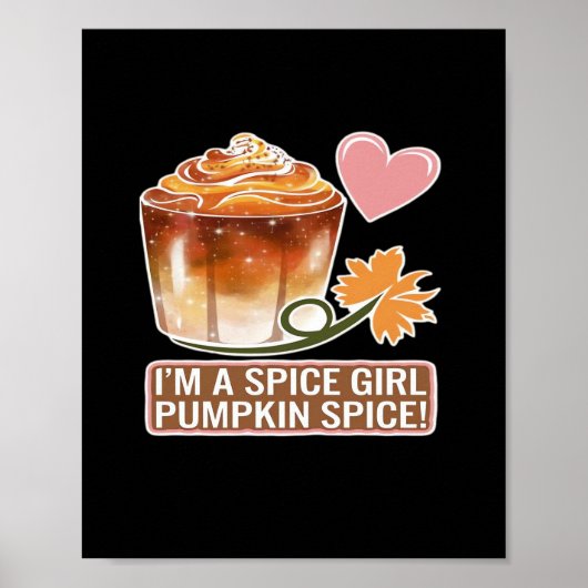Pumpkin Spice Girl Fall Latte Sticker Poster (Vorne)