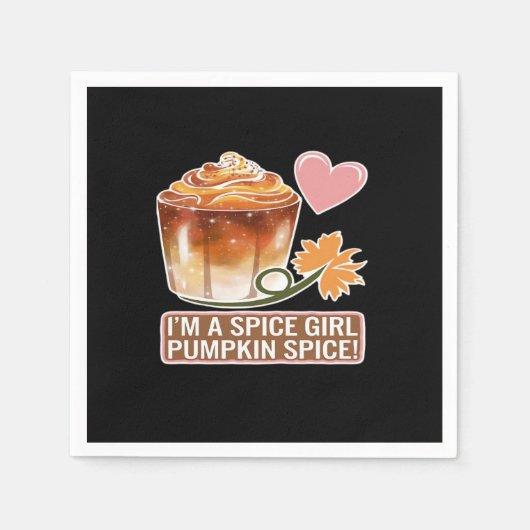 Pumpkin Spice Girl Fall Latte Sticker Serviette (Vorderseite)