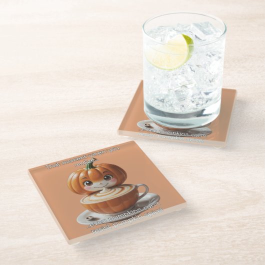 Pumpkin Spice Glasuntersetzer (Schrägansicht)
