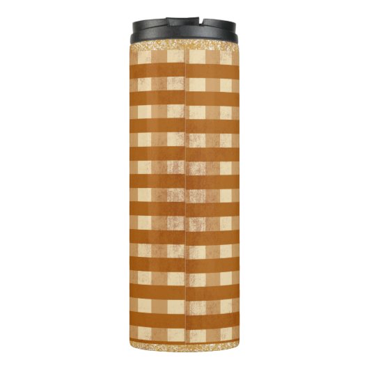Pumpkin Spice Gnome Kariert Thermosbecher (Rückseite)