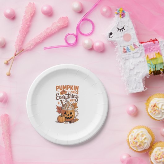 Pumpkin Spice Halloween Pappteller (Party)