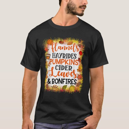 Pumpkin Spice Hayrides Falling Leaves Bonfires App T-Shirt (Vorderseite)
