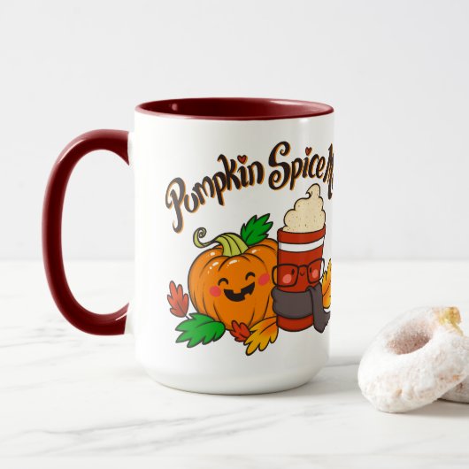 Pumpkin Spice Ich! Tasse 15 oz (Mit Donut)