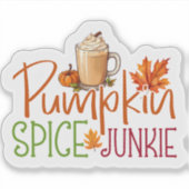 Pumpkin Spice Junkie Aufkleber (Vorderseite)