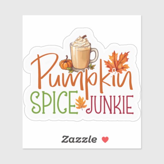 Pumpkin Spice Junkie Aufkleber (Blatt)
