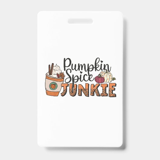 Pumpkin Spice Junkie Fall Ausweis (Vorderseite)