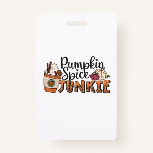 Pumpkin Spice Junkie Fall Ausweis (Vorderseite)