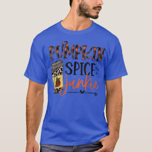 Pumpkin Spice Junkie Fall Vibes Western Leopard Fa T-Shirt