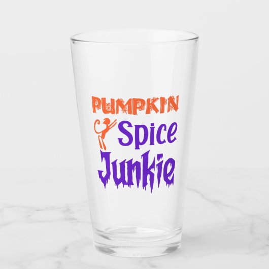 Pumpkin Spice Junkie - Funny Fall Coffee Gift Glas (Vorderseite)