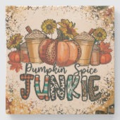 Pumpkin Spice Junkie Stone Untersetzer (Vorderseite)