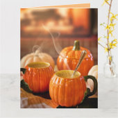 PUMPKIN SPICE KAFFEE AUTUMN HELLO CARDS KARTE (Gelbe Blume)